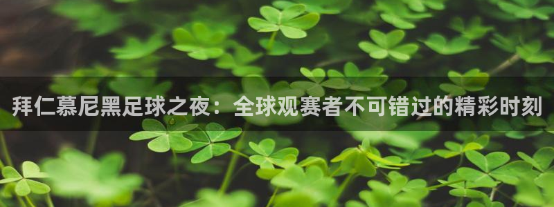 球神直播官网：拜仁慕尼黑足球之夜：全球观赛者不可错过的精彩时刻